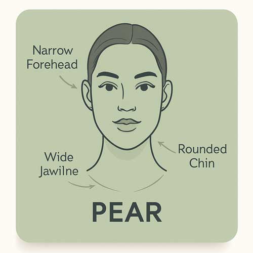 Triangle face silhouette with feature labels