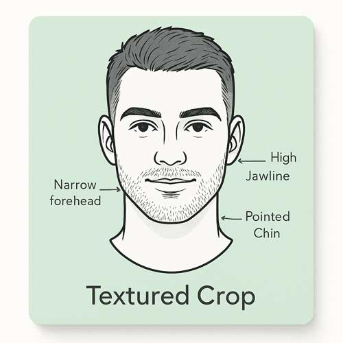 textured cut hairstyle silhouette for square face men