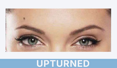 upturned eye shape