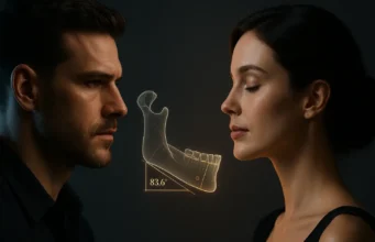 8 Types of Jawlines: Complete Guide to Identify & Enhance Montage showing diverse male and female jawline shapes with geometric measurement overlays