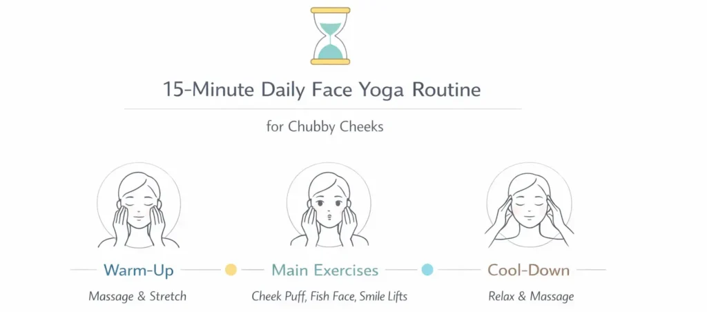 Beginner-friendly daily face yoga routine for chubby cheeks