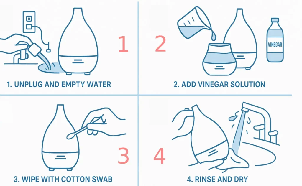 Step-by-step guide for cleaning and maintaining your essential oil diffuser
