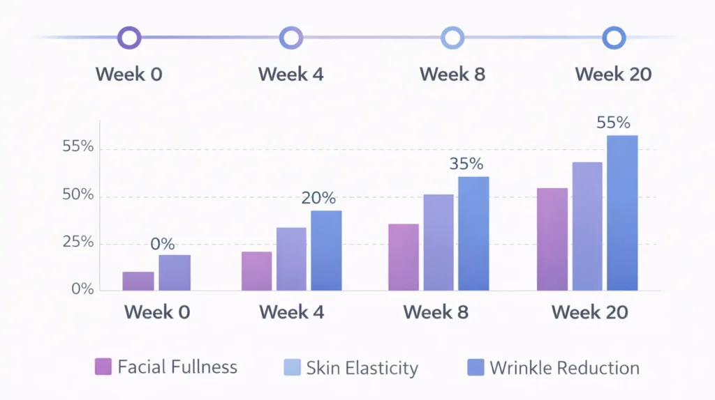 face tightening exercise results showing 3 years younger appearance