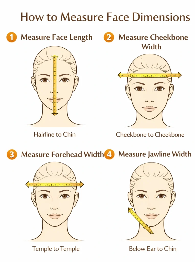 Step-by-step guide to measure your face for oval shape confirmation