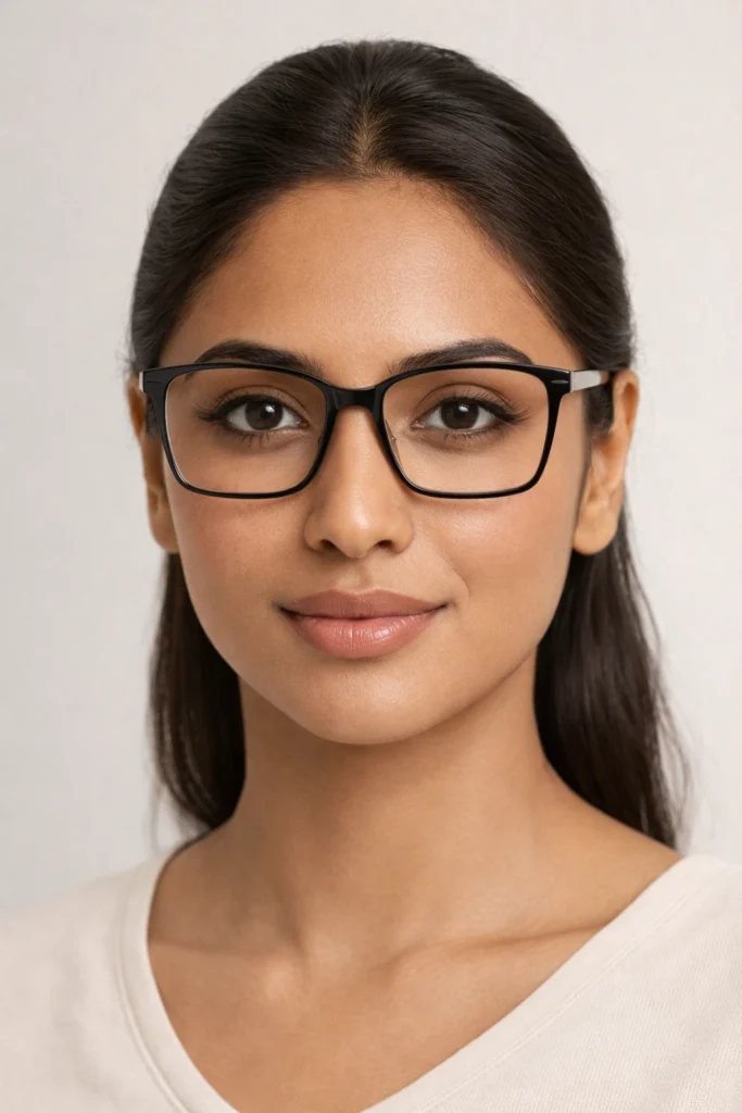 Square frame glasses on oval face shape - best style for adding definition